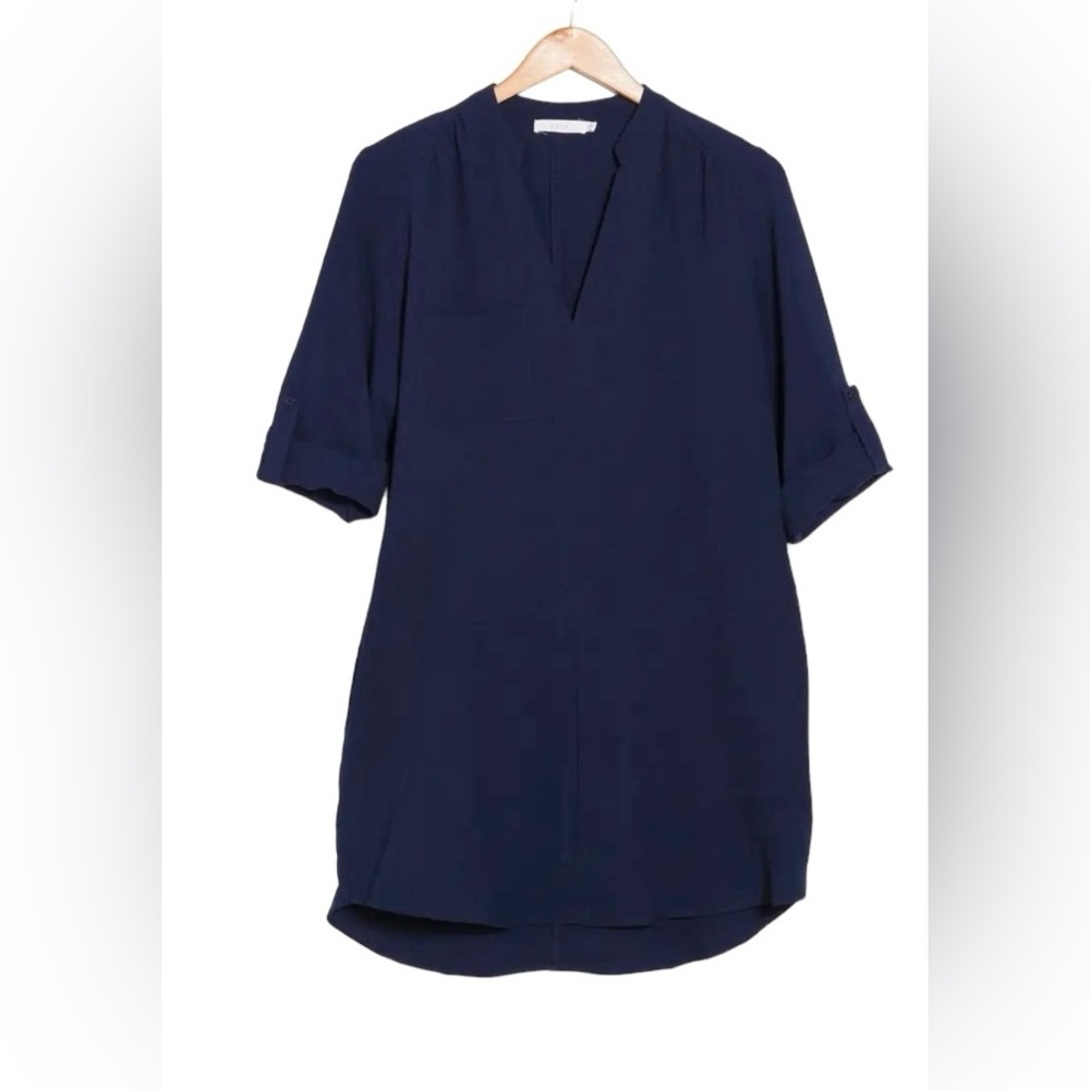 Lush-Novak Split Neck 3/4 Sleeve Dress-Women's Size: XS-Color: Peacoat-NEW!!